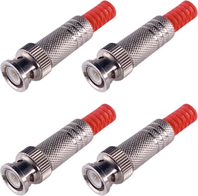MX  TV-out Cable BNC Male Connector with Golden Plated RG58 Coaxial Cable Connectors(MX169 Pack4)(Silver, For TV)