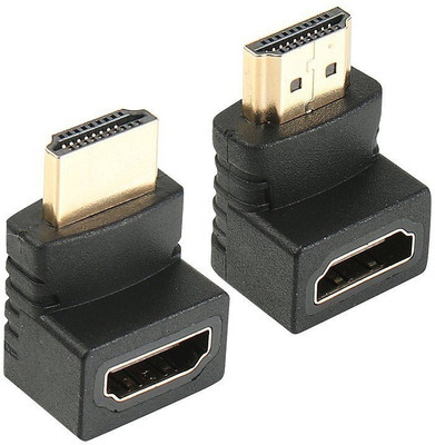 samest  TV-out Cable 2 Pcs of Gold Plated 90 Degree HDMI Male to Female Changer Adapter(Black, For Computer)