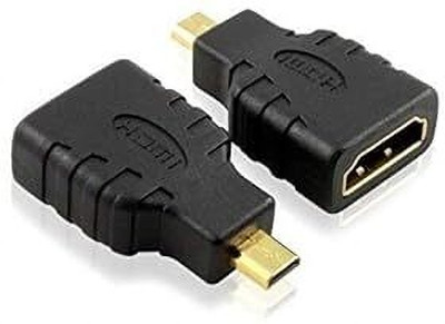 RAREGEAR  TV-out Cable Micro HDMI Adapter, HDMI Female (Type-A) to Micro HDMI Male (Type-D) (Pack of 2)(Black, For TV)