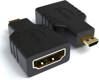 RAREGEAR  TV-out Cable Micro HDMI Adapter, HDMI Female (Type-A) to Micro HDMI Male (Type-D) (Pack of 3)(Black, For Camera, 0.2 m)