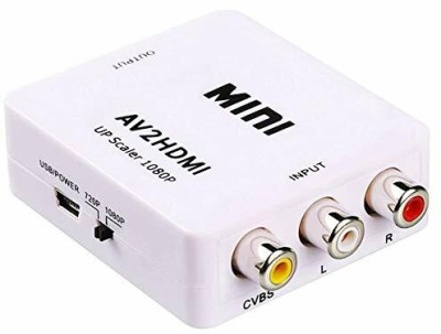 microware  TV-out Cable AV/RCA to HDMI Audio Video Converter, HD Video Mini Converter(White, For Computer)