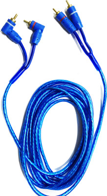 C & E  TV-out Cable 2RCA Male to 2RCA Stereo Audio Cable Gold-Plated 5M(Blue, For Home Theater, 5 m)