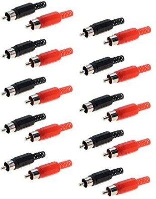 ERH India  TV-out Cable 10 Pair RCA Pin Male Audio Red Black Pair(Red, For TV)