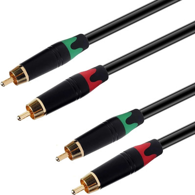 IMAGINEA  TV-out Cable RCA Extension Cable 2RCA to 2RCA Stereo Audio Cable for Amplifiers Home Theaters(Black, For TV, 3 m)