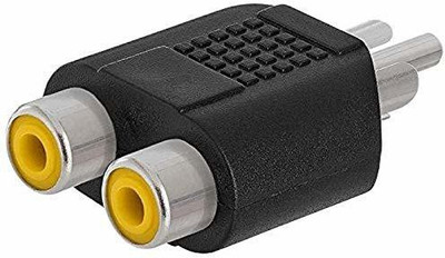 As class  TV-out Cable RCA Y Splitter AV Audio Video Plug Converter 1-Male to 2-Female Cable Adapter(Black, For Home Theater)