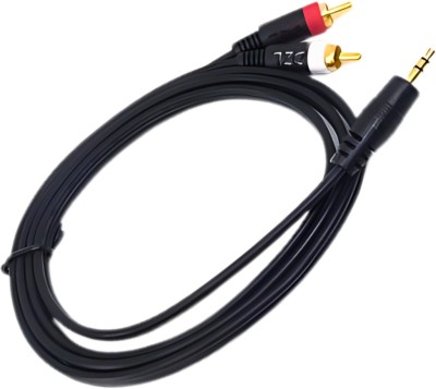 GITRU  TV-out Cable DZL 3.5mm Stereo Jack to 2RCA Composite Audio Cable, Stereo to 2 RCA Cable(Black, For Home Theater, 5 m)