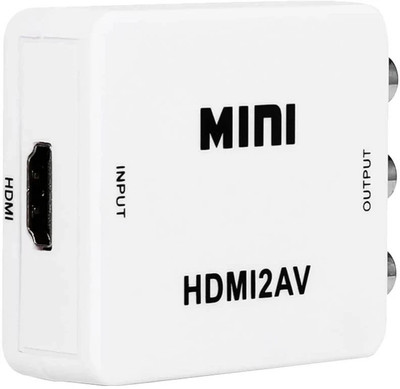 BKC  TV-out Cable HDMI to AV, 1080P HDMI to 3RCA HDMI2AV AV Converter(White, For TV)