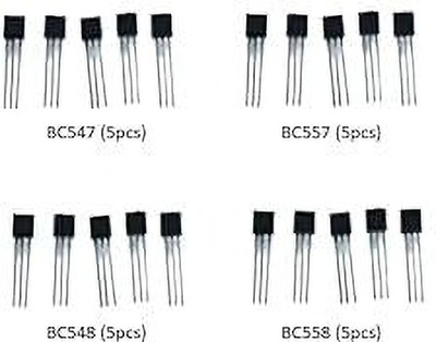 AnilElectronics  TV-out Cable Transistors Set Combo Kit BC547 BC557 BC548 BC558, 10 PCS Total 40 Pieces(All Color, For TV)