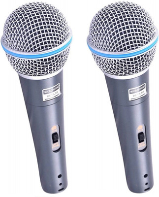 BALRAMA  TV-out Cable 2pc Microphone Beta 58A Dynamic Cardioid Vocal Wired Mic with XLR Cable Mike 58(Unidirectional Multi&Purpose Public Address PA Studio Meeting Dynamic Microphone, For Home Theater)