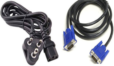 SANEHA  TV-out Cable PC And VGA Cable combo set(Black, For Laptop, 1.5 m)