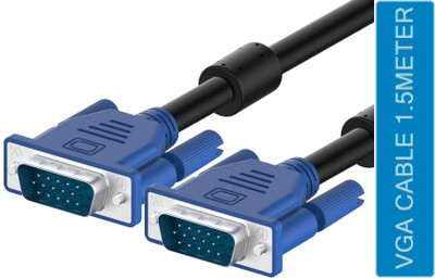 samest  TV-out Cable Quality Assured Male to Male VGA Cable 1.5 Meter, Support Monitor/PC/LCD/LED(Black, Blue, For Computer)