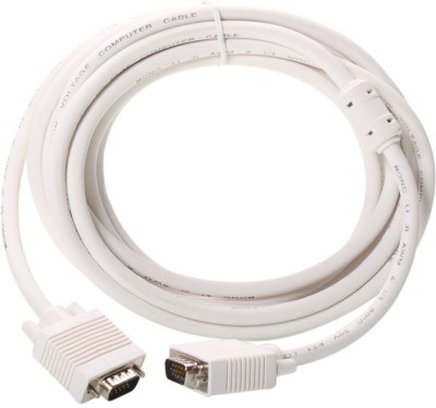 LipiWorld  TV-out Cable VGA Male To Male 15 PIN Cable For Computer Monitor, Projector, PC, TV Cord(VGA Male To Male-3 Meter)(White, For Computer, 3 m)