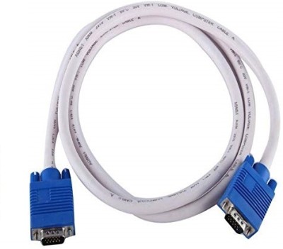 PAC  TV-out Cable VGA Male To Male 15 PIN Cable Premium Quality For Computer, Laptop, Projector(White, For Computer, 1.5 m)