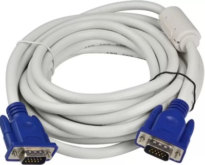 PAC  TV-out Cable Male to Male VGA Cable 5 Meter, Support PC/Monitor/LCD/LED,(White, For Computer, 5 m)