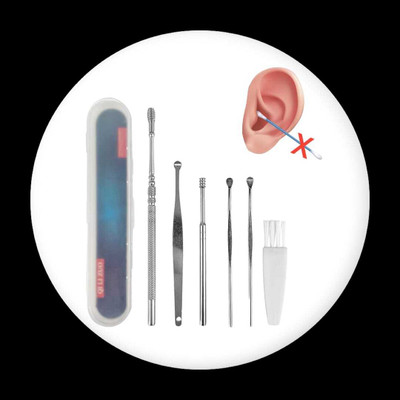 FlyTouch 6 Pcs Ear Pick Earwax Removal Kit Earpick Set Professional Ear Cleaning Tool Set