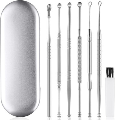 Cartme Ear Cleaner Resuable Kit with LED Flashlight Earpick Tool Storage Box(6 Pcs )
