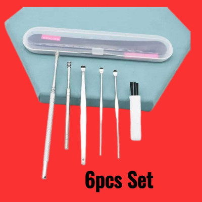 FlyTouch Stainless Steel Double End Anti-Slip Ear Wax Removal Tool Earwax Remover Cleaner