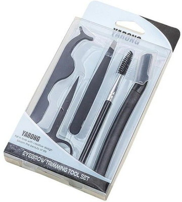 Cosluxe 4Pcs Eyebrow Trimming Kit with Tweezers Scissors Eyebrow Razor and Eyebrow Brush