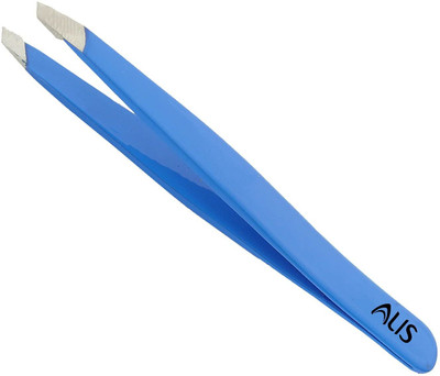 alis Stainless Steel Slant Tip Tweezer - Light Blue