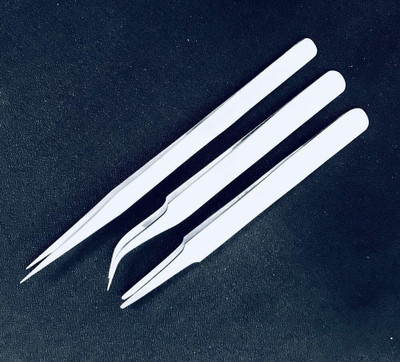 alis UQTZ007 Stainless Steel Multipurpose Tweezer Set of 3 Precision for False Eye Lashes & for Craft, Jewelry, Electronics, Laboratory Work