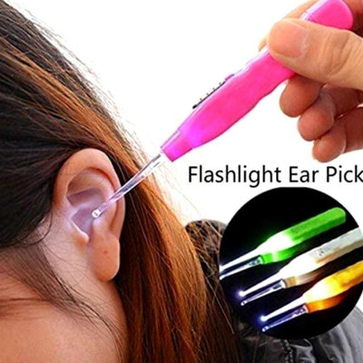 AddIntoCart Earpick With Flashlight Ear Wax Remover Child Safety Tweezer and Spoons in Case