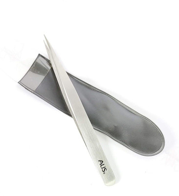alis Pointed Tweezers OC10 Silver With Pouch Eyelash Extensions Nail Art Manicure Tool False Eye Lashes OC10 SS