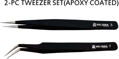 RELIBBA 2 in 1 Satinless Steel Tweezer Set