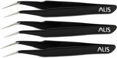 alis Tweezers for Electronics Repair, Beauty Art ESD 7NO. Black Set (Professional SET OF 3)