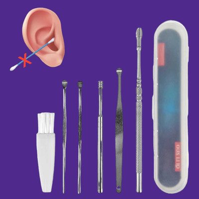 FlyTouch Ear Picking Spiral Massage Cleaning Steel Earwax Removal Set High Quality Scoop