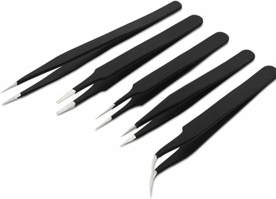 Elecsera 5 in 1 Satinless Steel Tweezer Set