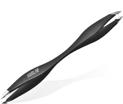 Hair line Stainless Steel Double Ended Precision Slant / Pointed Tips Tweezers