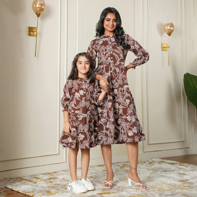 JAIMITI Printed Mother & Daughter Dress Twinning Set