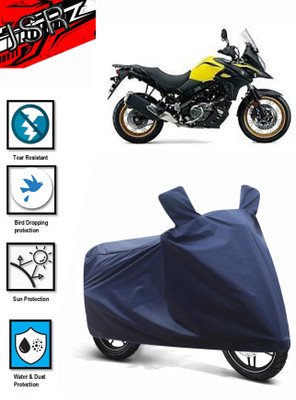 J S R Waterproof Two Wheeler Cover for Suzuki(V Strom 650, Blue)
