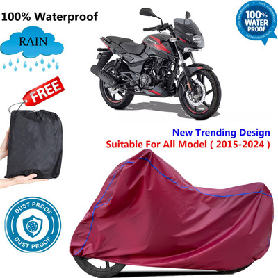 AUTOCAD Waterproof Two Wheeler Cover for Bajaj(Pulsar 150, Maroon)