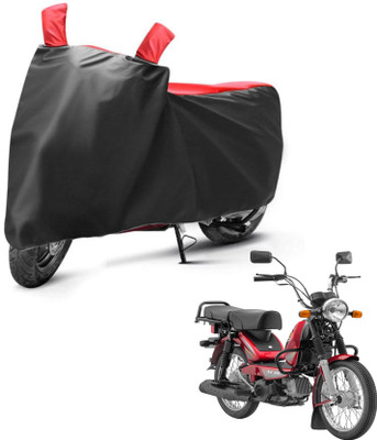 sowelar Waterproof Two Wheeler Cover for TVS(XL 100 Heavy Duty, Black, Red)