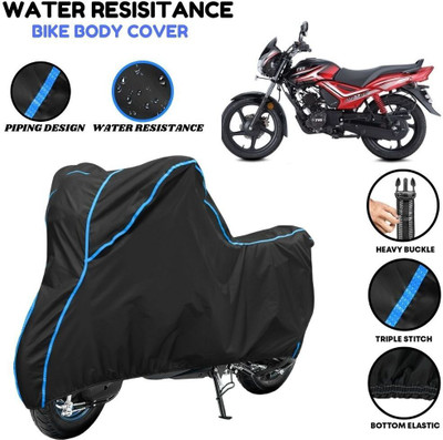 VOICO Waterproof Two Wheeler Cover for TVS(Star City Plus, Black, Blue)