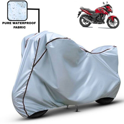 Delphinium Waterproof Two Wheeler Cover for Honda(SR 160, Silver, Black)