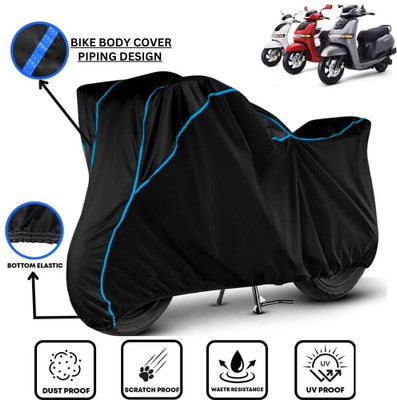 LE PRA Waterproof Two Wheeler Cover for TVS(iQube, Black, Blue)