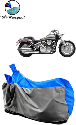 Autofly Waterproof Two Wheeler Cover for Honda(VT 1300CX, Grey, Blue)