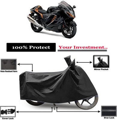 DeepShakshi AUTOMOTIVE Waterproof Two Wheeler Cover for Suzuki(Hayabusa, Black)