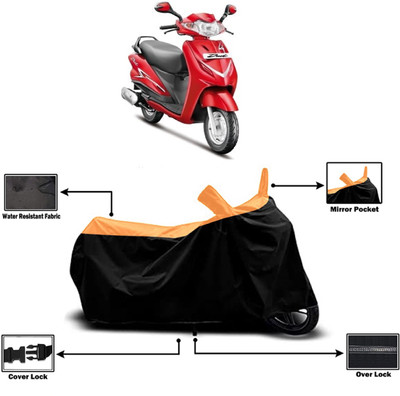 Amexride Two Wheeler Cover for Hero(Duet LX 110CC BS6, Orange)