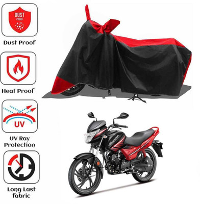 AIKOZIYA Waterproof Two Wheeler Cover for Hero(Glamour, Red, Black)