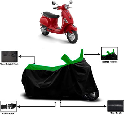 Amexride Two Wheeler Cover for Piaggio(Vespa LX 125, Green)