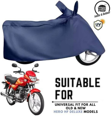 RAAMKM Two Wheeler Cover for Hero(HF Deluxe Eco, Blue)