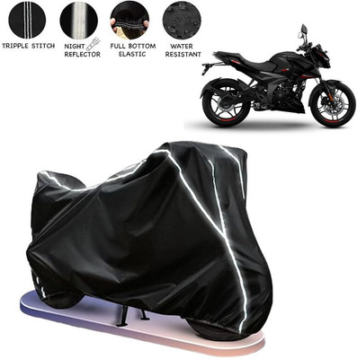 BOTAUTO Waterproof Two Wheeler Cover for Bajaj(Pulsar N160, Black, White)