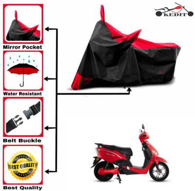 LIFE TO HUB Two Wheeler Cover for Hero, Honda, Bajaj, Ather, TVS, Yamaha(DTS-i, Black, Red)