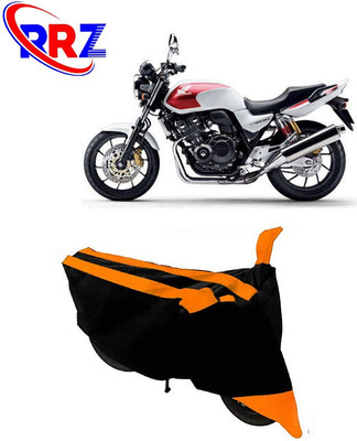 RRZ Waterproof Two Wheeler Cover for Honda(CB 400, Black, Orange)