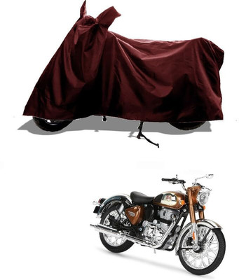 KEDIT Two Wheeler Cover for Royal Enfield(Classic Chrome, Maroon)