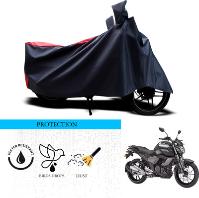 ANTHUB Waterproof Two Wheeler Cover for Yamaha(FZ S V3.0 FI, Black, Red)