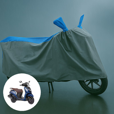 CODOKI Waterproof Two Wheeler Cover for Yamaha(Fascino, Grey, Blue)